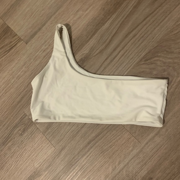 Plain White One Shoulder Bikini Top - Picture 1 of 3